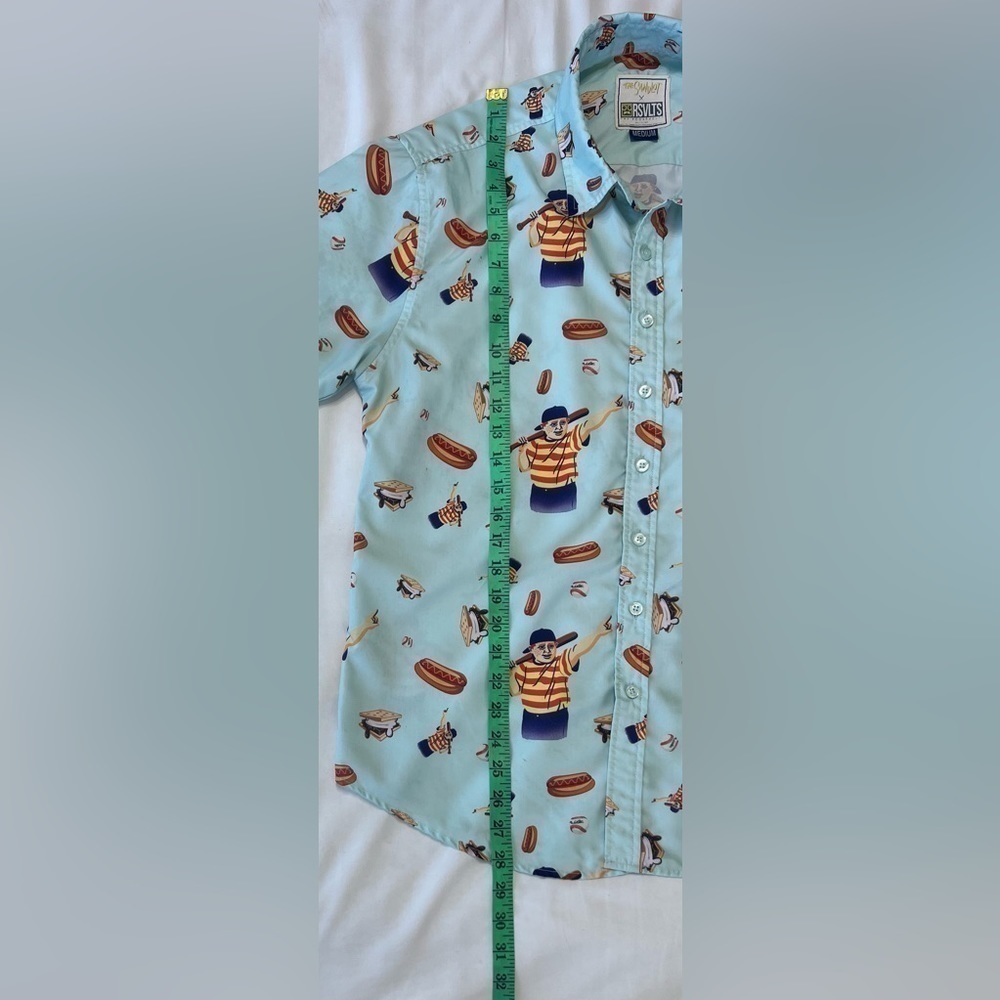 Sandlot Roosevelt Classic Button Down Baseball Theme Shirt - Picture 4 of 9